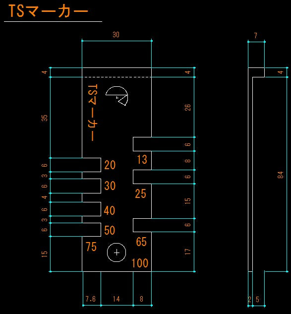 塩ビ管TS継手マーキングゲージ